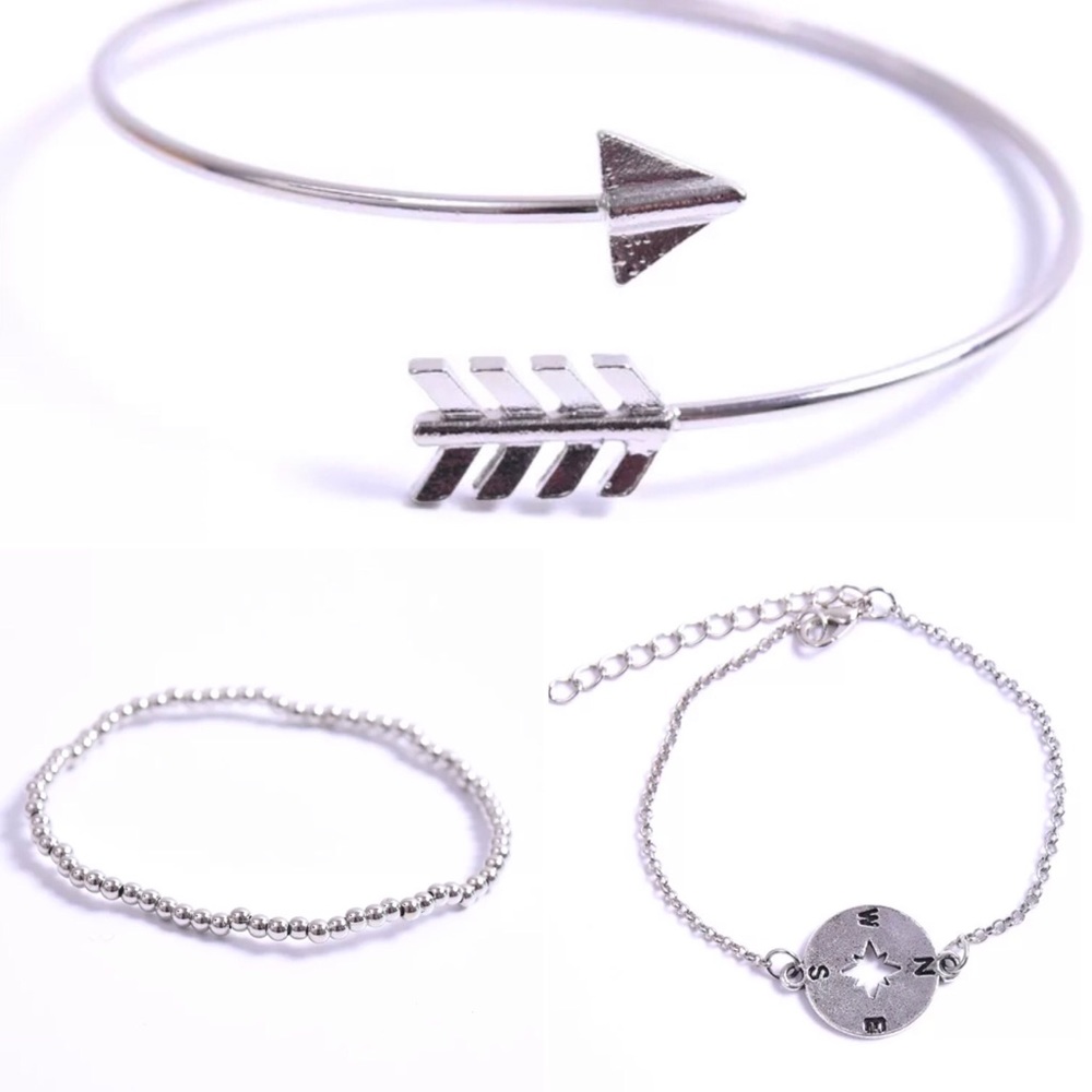 NEW compass arrow silver fashion jewelry bracelet - Picture 3 of 4